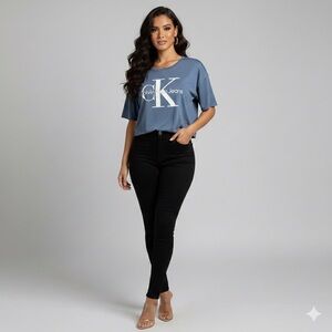 Calvin Klein Jeans Kids Denim Blue Tee